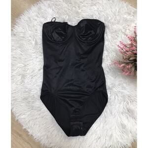 Vtg 2002 Y2k Victorias Secret Bodysuit Girdle BODY SLIMMING Shaper Black 34B/SM